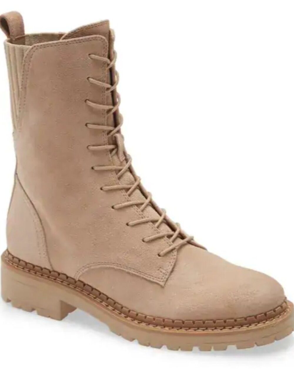 Sam Edelman Lex Boot Sesame Leather Lace Up Size 9.5